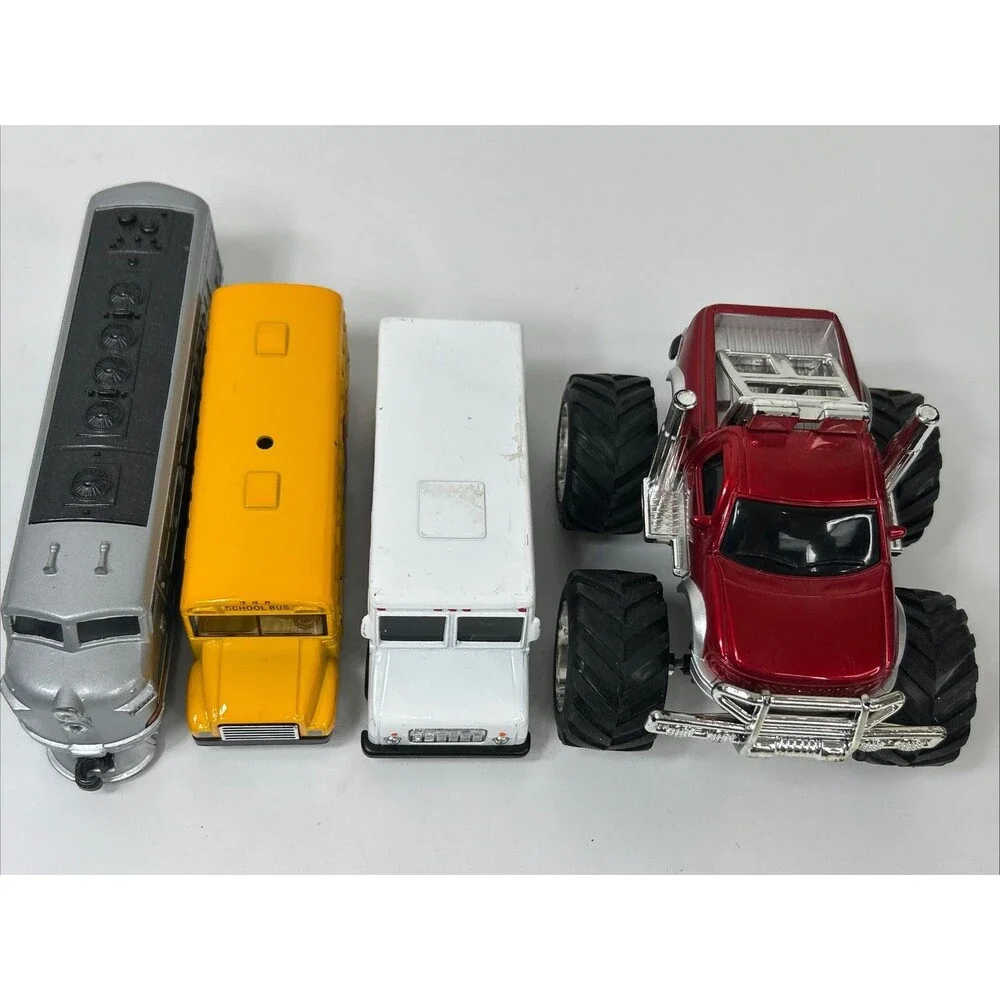 Pullback Lot Kinsfun School Bus USPS Delivery Van Monster Truck Pacific Train
